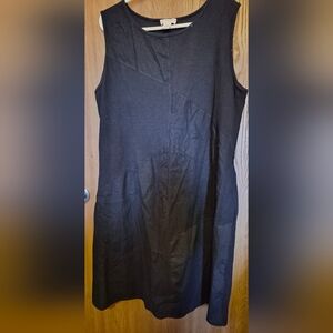 Cynthia Rowley black Tank dress sleeveless linen blend midi length size 1X Sun